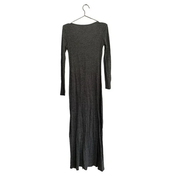Bobi Women's Gray Long Sleeves Scoop Neck Maxi Dress Size Small - Picture 2 of 5